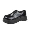 Loafers Women's Autumn and Winter 2024 New Retro Lace-up British Platform Single Shoes Round Head Muffin Bottom Small Leather Shoes Women