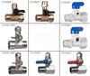 1/4" 3/8" 1/2" BSP Резьбовой Быстроразъемный Угольник с Шаровым Краном Тройник 3 Хода POM / Сплав / Латунь Очиститель Воды Система Обратного Осмоса RO Фильтр