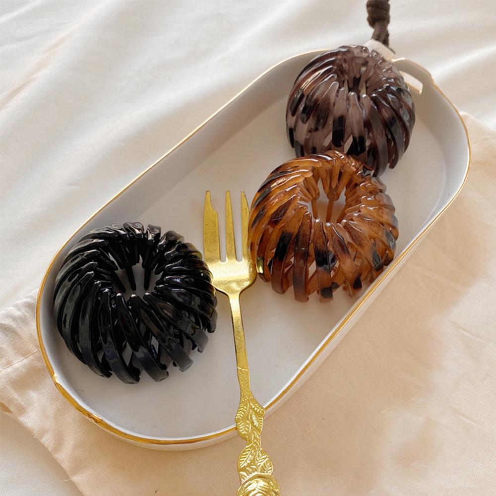 Stretch Vintage Temperament Women Hair Claw Ponytail Buckle Hair Ring Bird's Nest Bun Maker