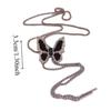 Silver Butterfly Chain Choker Zinc Zinc Alloy Butterfly Clavicle Chain Black Butterfly Necklace  Lady/Girls
