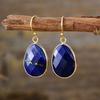 BLINGBAY Women's Pendant Earrings New Simple Natural Stone Pendant Earrings Retro Ethnic Style Elegant Accessories Modern Jewelry Gifts Blue