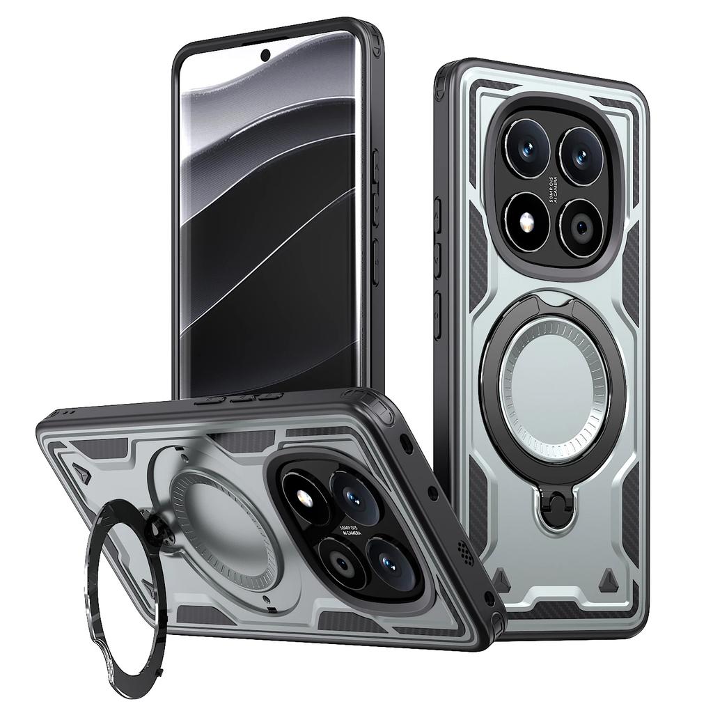 Для Xiaomi Redmi Note 14 Pro Plus Чехол Военная Броня Ударопрочный 360° Вращающаяся Подставка-Кольцо ТПУ Рамка Пластиковая Крышка Телефона Fundas