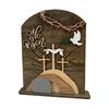 Easter Wooden Ornament He Is Risen Resurrection Scene Ornament Empty Tomb And
