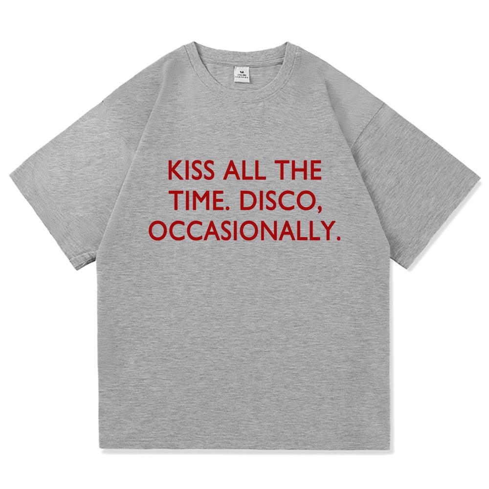 2026 Новый Альбом Kiss All The Time Диско Случайная Футболка Мужская Женская Одежда Харадзюку Высокое Качество Топы Хлопковые Футболки Винтажные