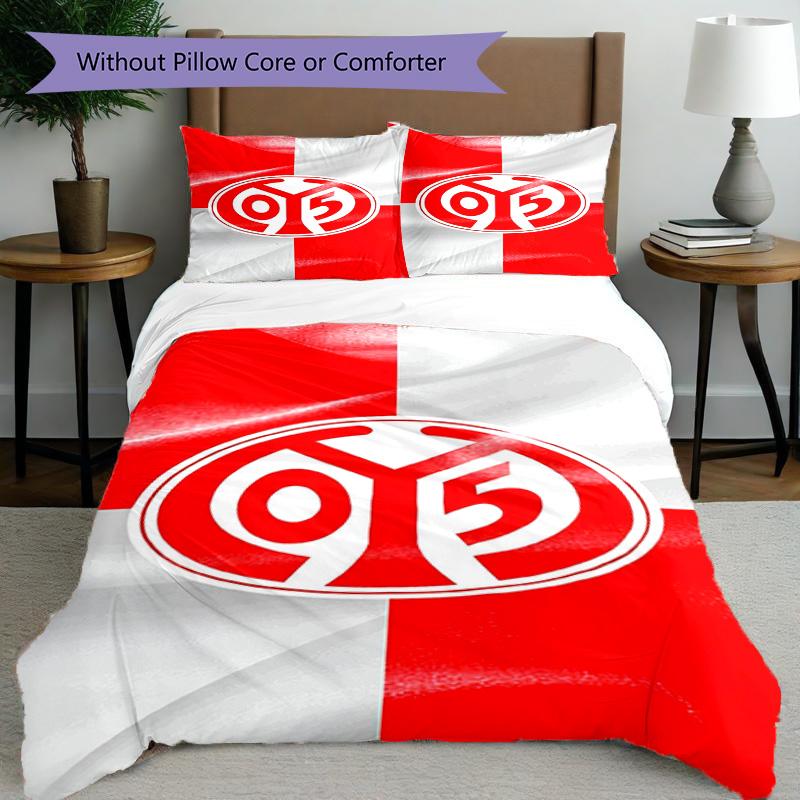 3pcs Duvet Cover Set (1*Duvet Cover + 2*Pillowcase, Without Core), 05 1FSV Mainz 05 Print Bedding Set, Bedroom Decor, All‑Season, Birthday Gift