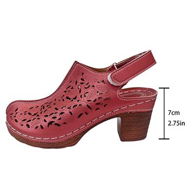 Модные женские босоножки на высоком каблуке с вырезами, летние, большого размера, удобные сандалии с перемычкой для женщин, повседневные, для поездок на работу, кожаные римские сандалии, новые