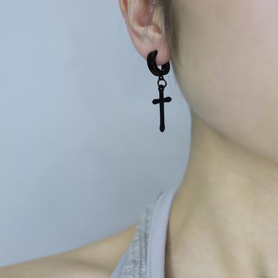 Модные мужские серьги-подвески из нержавеющей стали в виде креста, серьги-капли, серьги-подвески, панк, циркон, для крутых женщин, девушек, подарки для дружбы