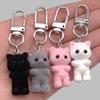 Милый 3D Флок Котёнок Брелок Симуляция Животного Хобби Мультяшная Кукла Девочка Брелок Автомобильная Сумка Кошелёк Телефоны Подвеска Кольцо для Ключей Подарок