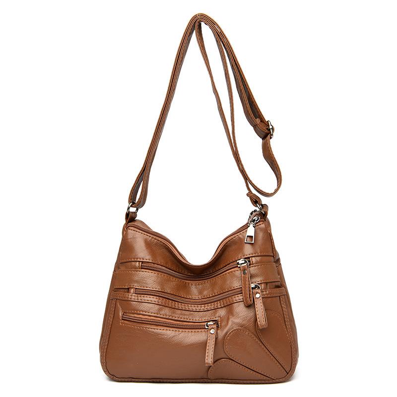 Chinese Women's Bags New Women's Soft Leather Backpacks Large Capacity Shoulder Messenger Bags Middle-aged Mother Bags