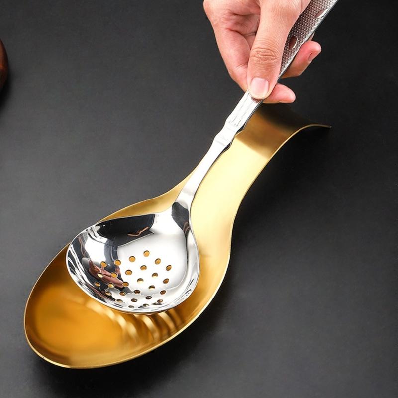 Stainless Steel Spoon Rest Ladle Holder For Kitchen Cooking Utensils Spatula Rack Corrosions Resistant Dishwasher Safe