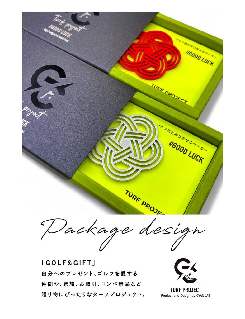 Golf Marker Marker that Brings Good Product LUCK Mizuhiki Concentration Gift the Face Steel 40mm Coral Red to Hat Project [Metal Luck] Name #GOOD