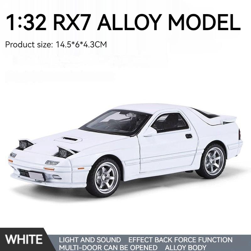 Литой 1/32 Mazda RX7 RX-7 FC INITIAL D Миниатюры Металлический сплав Модель автомобиля Игрушка Звук и свет Игрушки для мальчиков Детские подарки