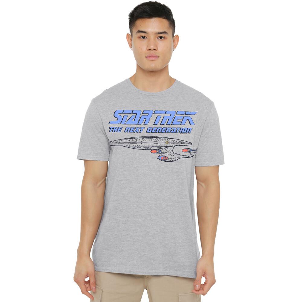 Star Trek Distressed Tng T-Shirt S-2XL Heather Gray