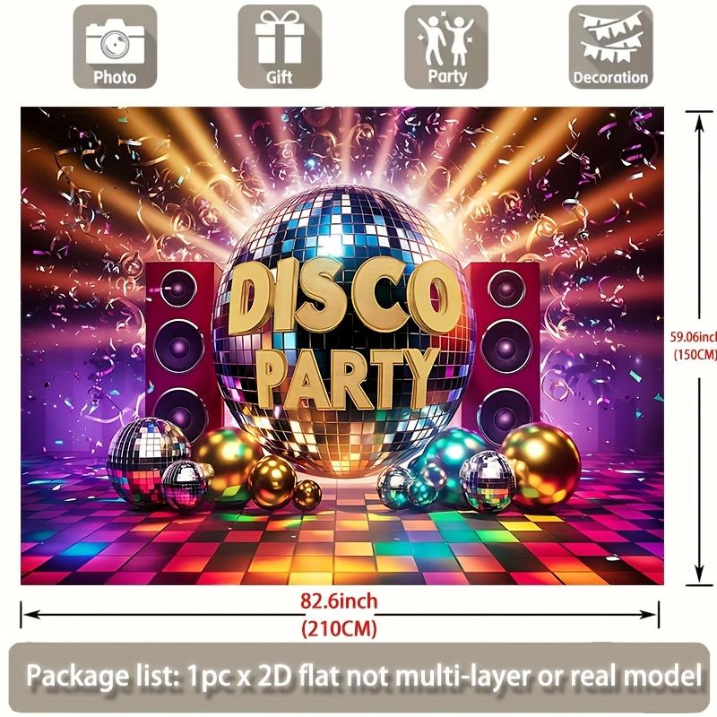 1 piece of 2D flat banner, retro disco party banner, background decoration backdrop photo props, polyester banner decora