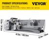 Mini Metal Lathe 750W Variable Speed Metal Lathe 50 to 3000Rpm Milling Precision Lathe 220 x 600mm for Metal Metal Lathe for Counter Face Turning