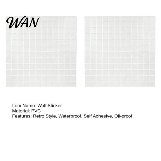 Oil-proof Wall Decal 2Pcs Retro Tile Stickers, 3D Self Adhesive Waterproof Sticker Decal, Peel And Stick Backsplash Decals for Kitchen Bathroom