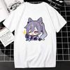 Игровая футболка Genshin Impact Kawaii Паймон Мультяшный графический топ Женская Мужская Милая Аниме Уличная одежда Харадзюку Эстетичная футболка Ropa Mujer