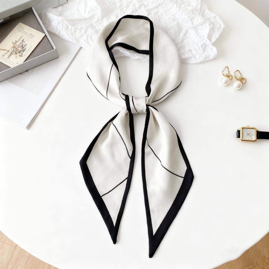 Spring and Autumn Thin and narrow long silk scarves Women's Korean version Summer decoration with shirts, suits, scarves, headbands, streamers, tied b