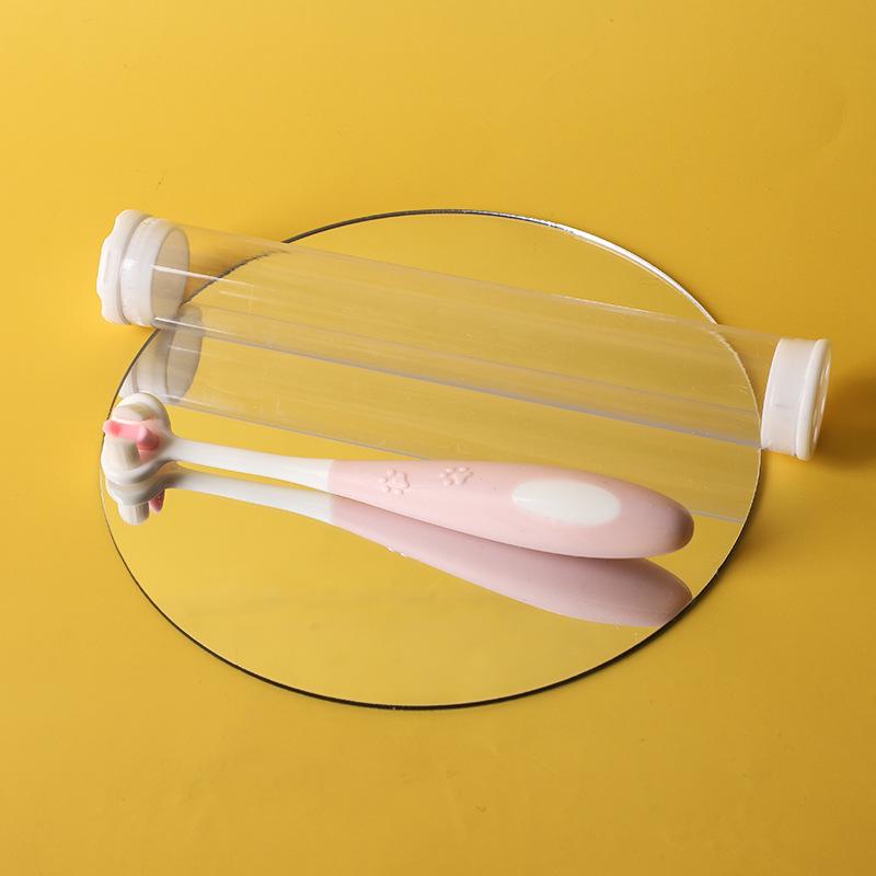 Детская зубная щетка 3D с нескользящей ручкой, возраст 3-12 лет, мягкая щетина, трехсторонний дизайн