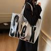 Large Capacity Tote Bag Women's Letter Printed Shoulder Bag Travel Bag