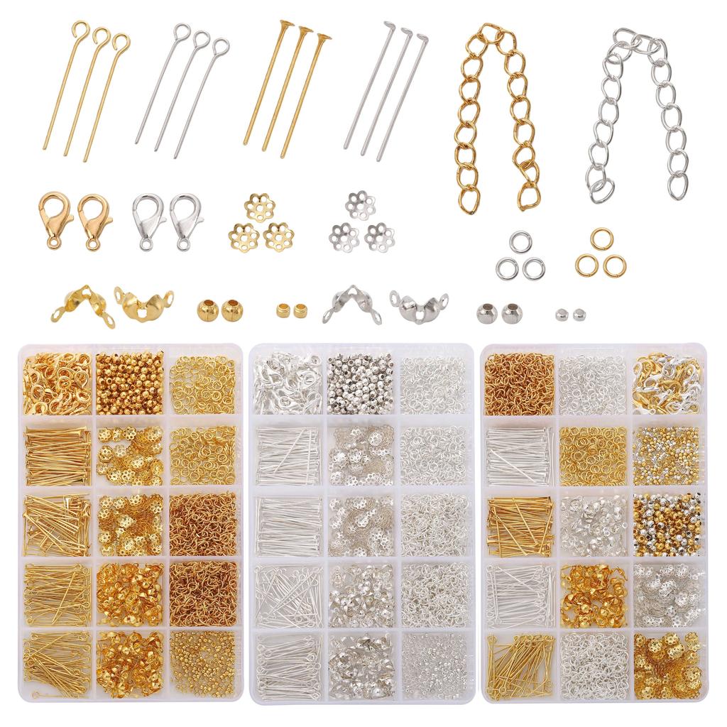 1260Pcs/Box Metal Lobster Clasps Jump Ring Chain Fitting Material Set For DIY Accessories Bracelets Necklaces Jewelry Making