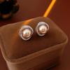 Серьги-пусеты Zircon Vortex Pearl для женщин 2025 Французский ретро Универсальные модные серьги Высококлассный легкий люкс Циркон