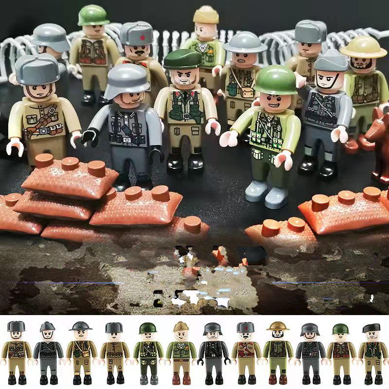 Современные MOC Ww2 Военные 4,5 см солдатские фигурки городские минифигурки блочные кирпичные модели строительные наборы детские развивающие игрушки
