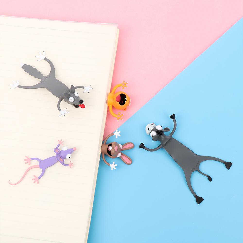 Cat Creative Funny PVC Bookmarks Book Markers Cartoon Animal Style School Supplies