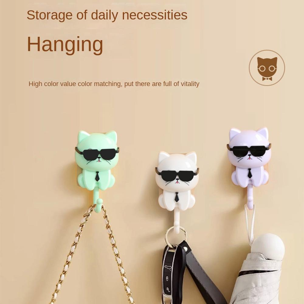 Cartoon Cat Decorative Hooks Seamless Funny Heavy Duty Hook Creative Clothes Hook Bathroom