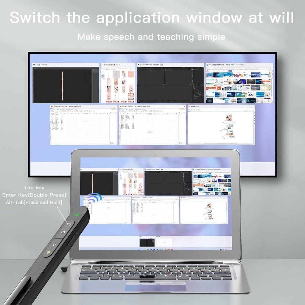 Remote Control PPT Slide Advancer USB Power Wireless Presenter Laser Pointer Laptop Computer