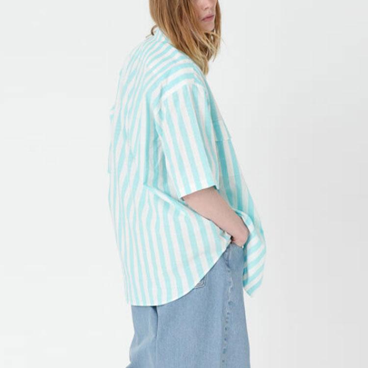 Levis Striped Collar Short Sleeve Shirt Men Shirts Light-Blue A4329-0000