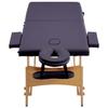 2-zone Foldable Massage Table Wood Purple