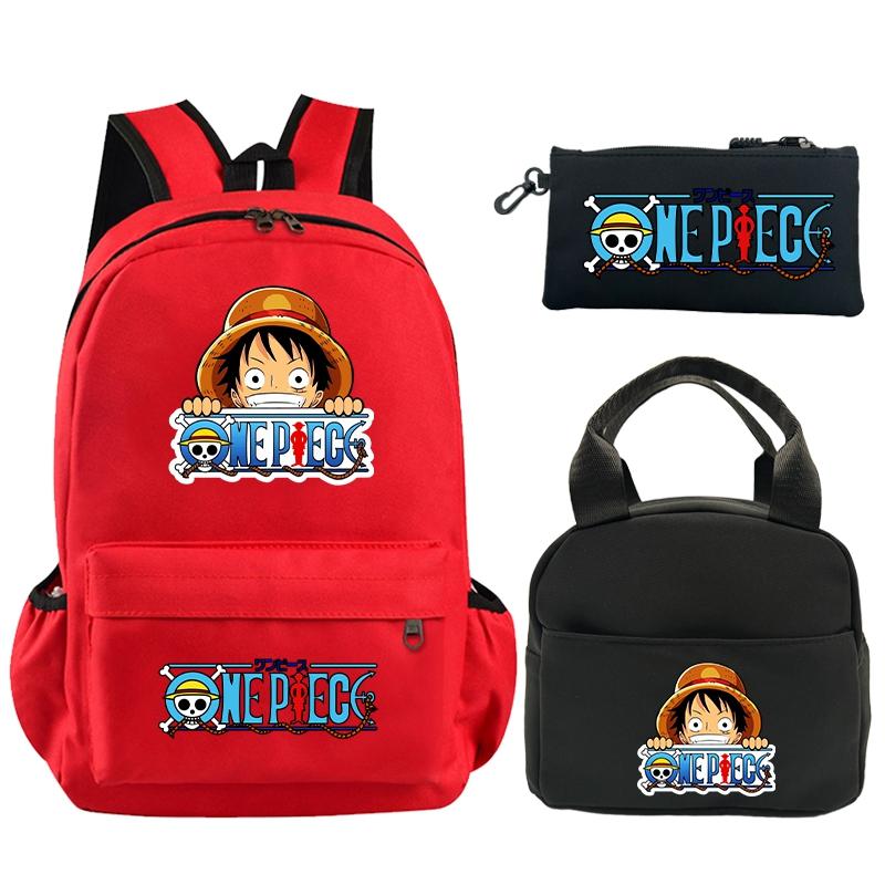 3 шт./компл. рюкзак, цельный рюкзак с принтом в стиле аниме, сумка для обеда, пенал для подростков, детский школьный рюкзак для девочек и мальчиков