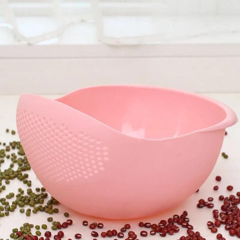 4pcs Kitchen Drain Basket Rice Sieve Plastic Colander Rice Bowl Fruit Vegetable Washing Strainer Basket Sink Drain Kitchen Tools