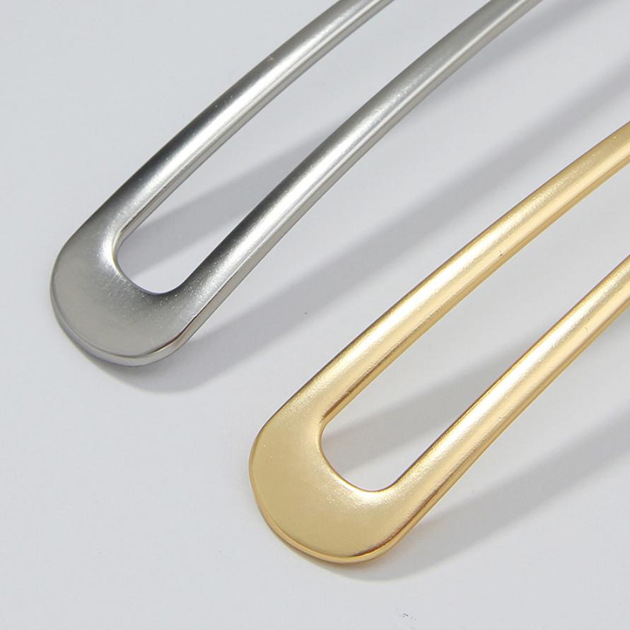 2PCS Simple Korean New Hairpin Stick Vintage U Shaped Alloy Hair Pins Geometric Girl Hair Accessories Fashion Jewelry For Women