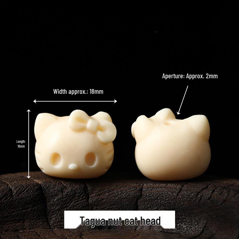 Ivory Nut Carved Pixiu Awakening Lion Wenwan Bracelets and Necklaces - Handmade Jewelry Accessories for DIY.