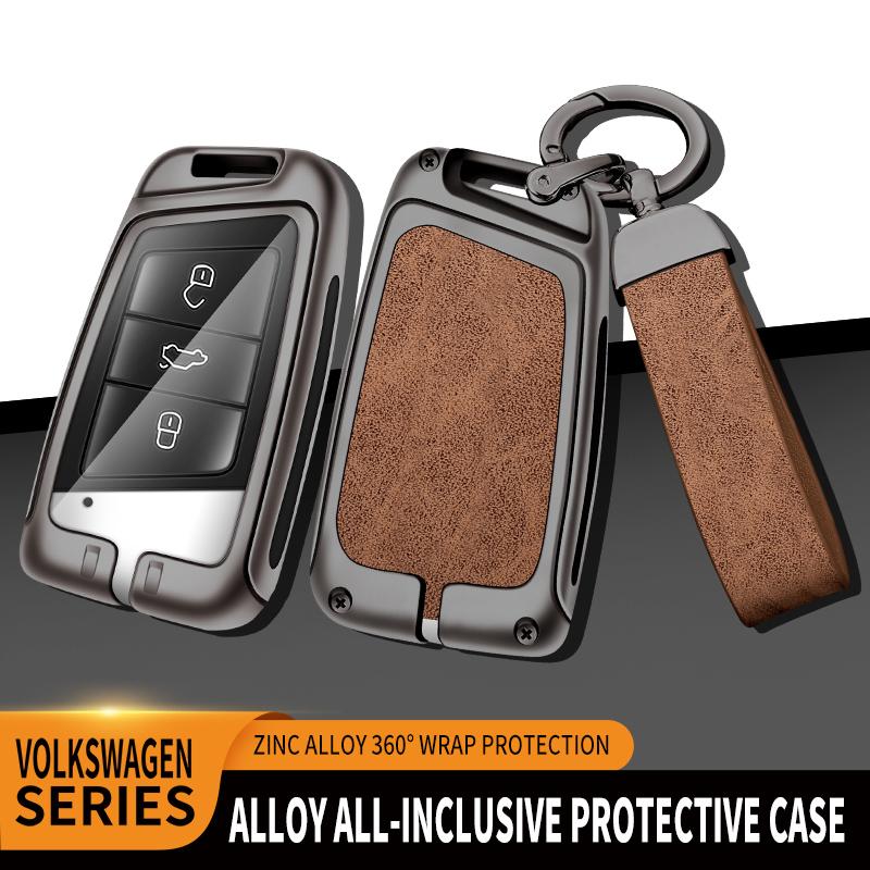 Новый кожаный чехол для ключей из цинкового сплава для VW Volkswagen Magotan Passat B8 Skoda Superb Kodiaq A7, аксессуары для автомобильных ключей
