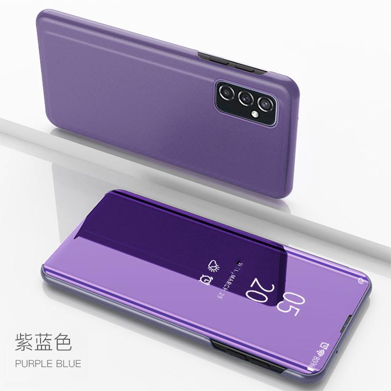 Умный чехол для телефона с зеркальным видом для Samsung Galaxy M13 4G, кожаный откидной чехол-подставка для Samung M23 M33 M53 5G 2022, защитный чехол