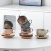 Японский ретро набор кофейной чашки и блюдца из каменной керамики Высококлассная ресторанная керамика ручной работы для латте-арта