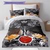 Death Note Pattern Bedding Set Quilt Cover Pillowcase Home Decor Gift (1 * duvet cover + 2 * pillowcase, without core)