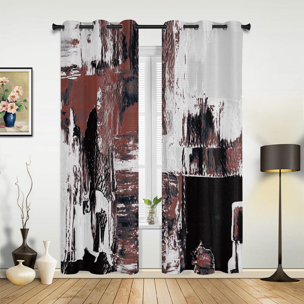 Занавеска для спальни и кухни, абстрактные цветные акварельные краски, оконные шторы, шторы для гостиной, декоративные предметы