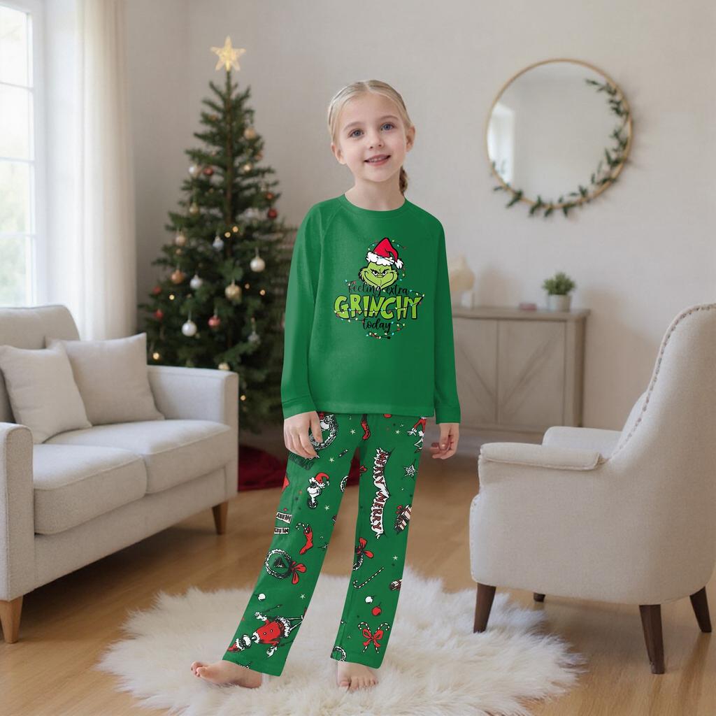 Комплект из топа и брюк с рождественскими принтами для всей семьи Одинаковые комплекты для всей семьи