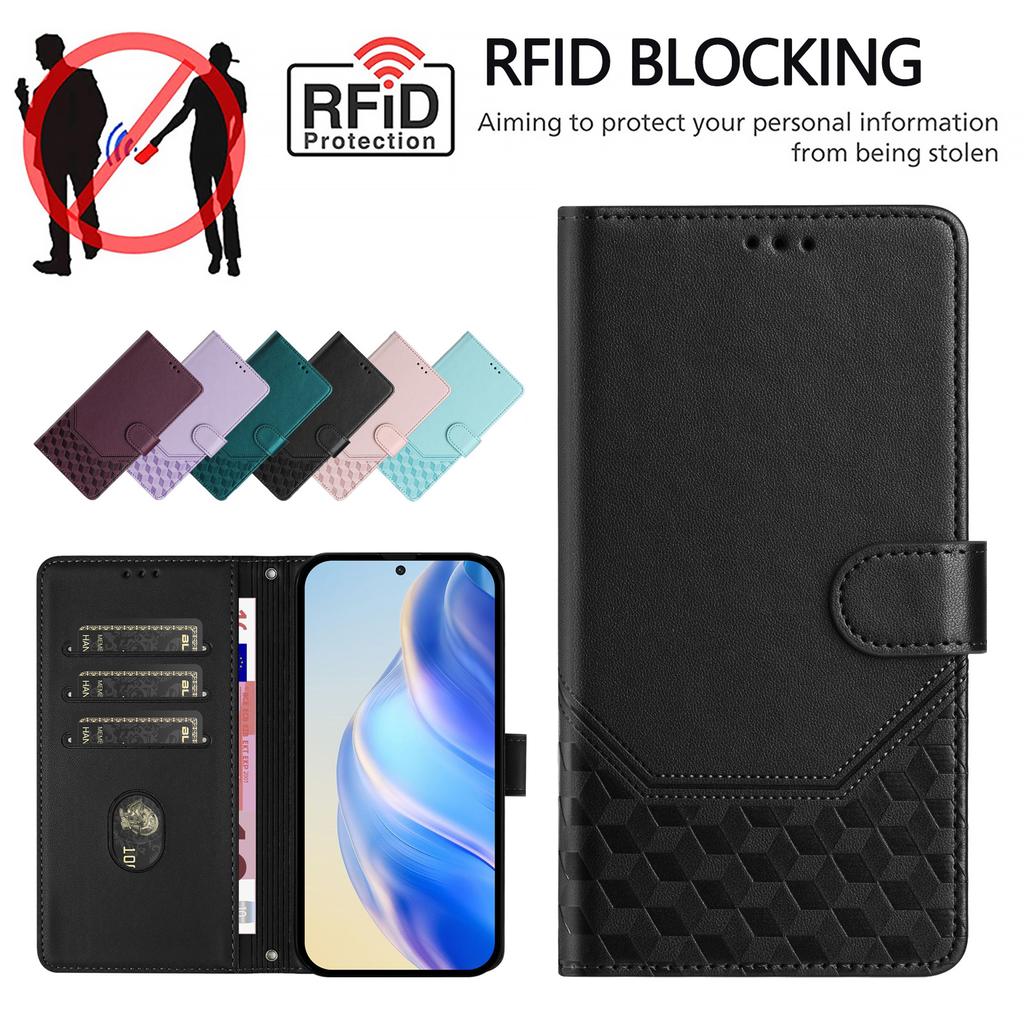 Leather Case Wallet Durable RFID Blocking Card Holders Shockproof Kickstand Protective Flip Cover For Honor 300/Honor 9 Lite/Honor 200/Honor Magic6