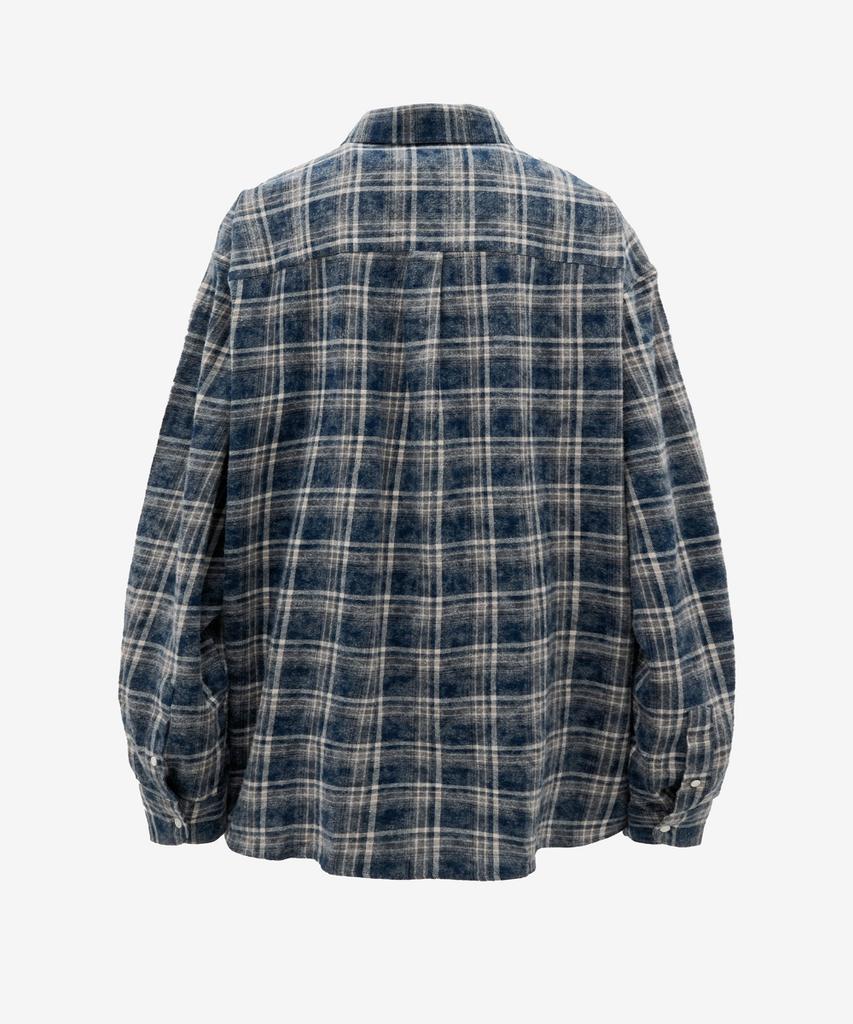 MINAV Printed Over Check Shirt [Blue]