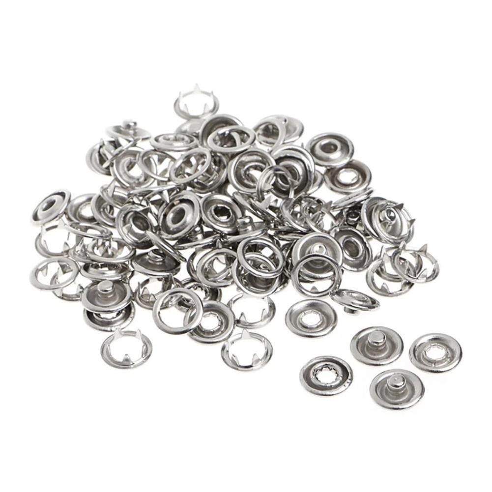 Наборы крепежных элементов Кнопка-защелка с пятью зубцами Для установки одежды Металлические детали 9,5 мм Диаметр Автоматическая Для рубашек Рюкзаков Головных уборов