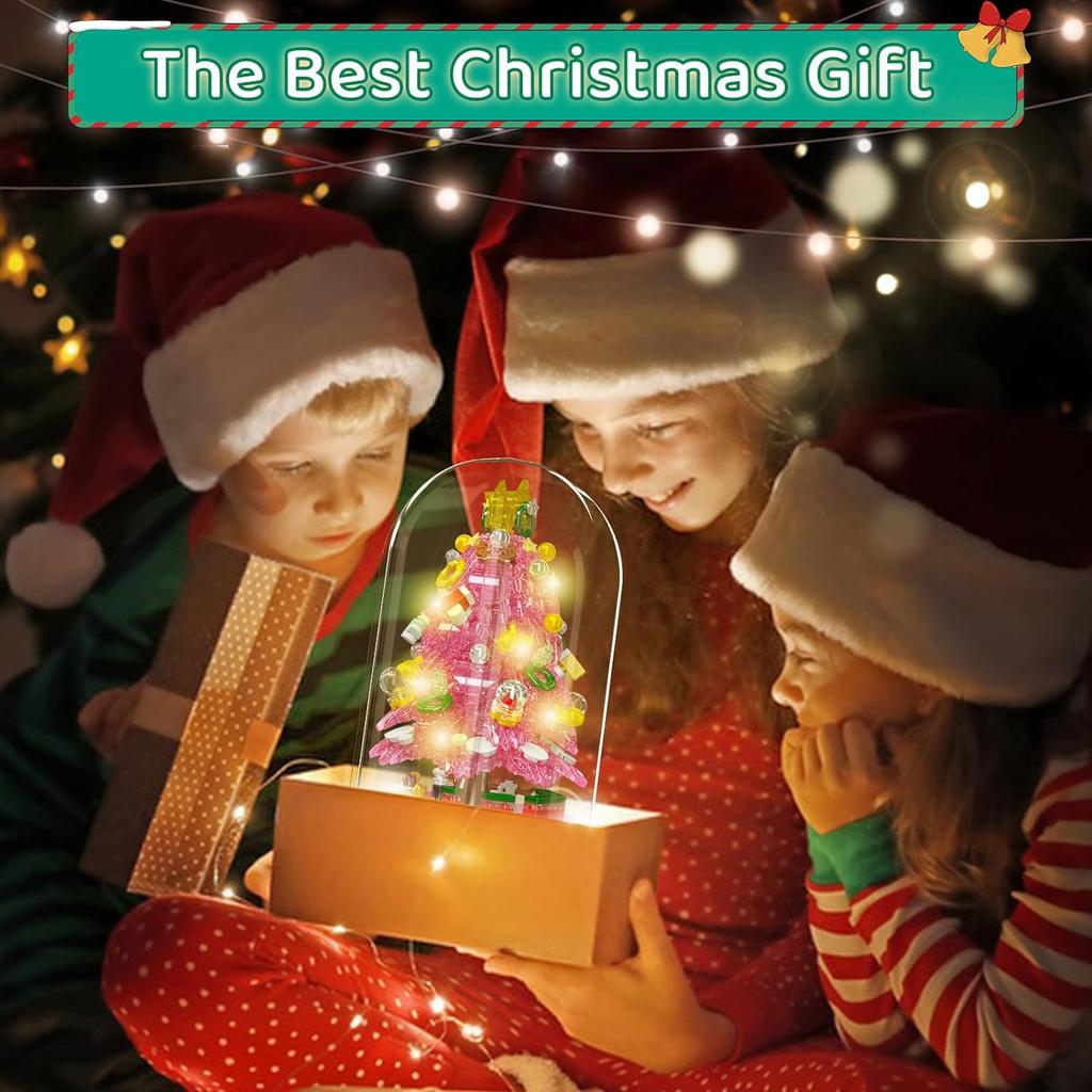 MOULD KING 10089 10090 Рождественский строительный блок Волшебная рождественская музыкальная шкатулка со светодиодными деталями Модель Рождественское украшение в подарок