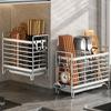 No-Drill Kitchen Cutlery Holder Wall Mounted Stainless Steel Space-Saving Sturdy Utensil Organizer for Apartment Rental