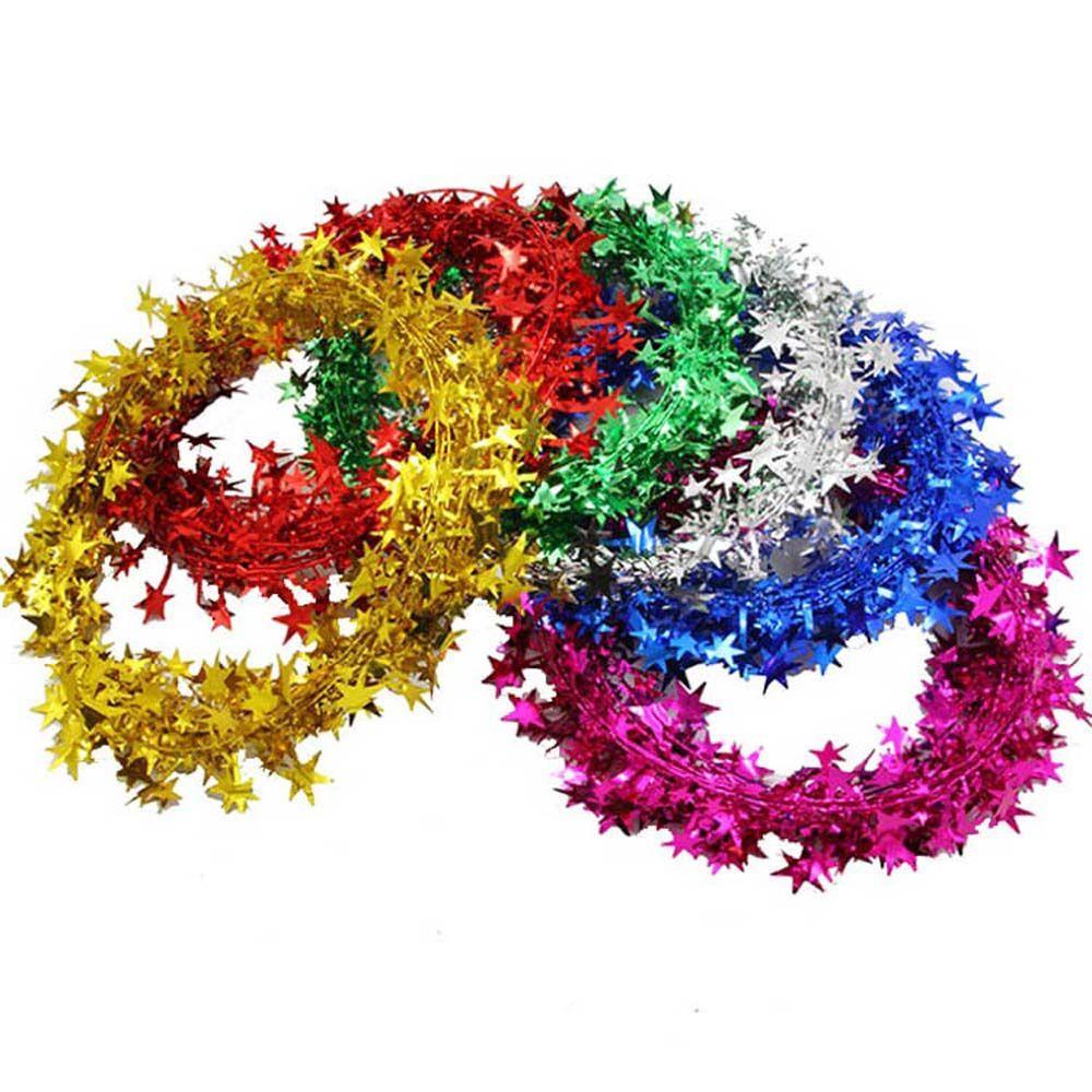 Christmas Tree New Year Rattan Garland Christmas Decoration Hanging Ornaments Star Pine Tinsel