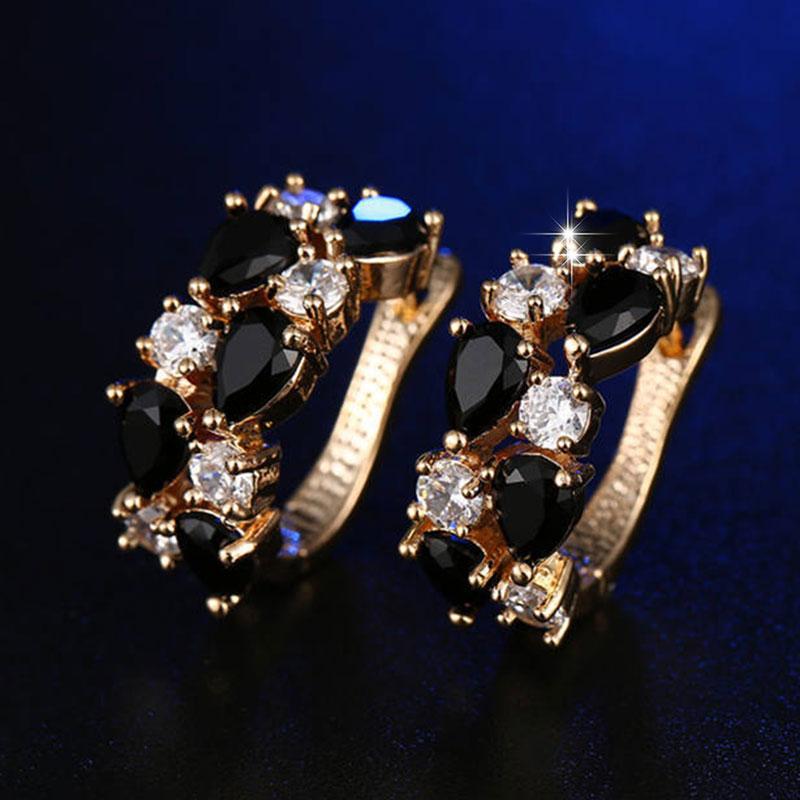 Серьги для женщин Ювелирные изделия Позолота 14K Pendientes Модные Круглые Кольца Прозрачная Мозаика Цирконий CZ Пусеты Серьга-гвоздик Ювелирное изделие