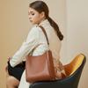Spring/Summer 2025 Women's Genuine Leather Bucket Bag - Large Capacity, Versatile Shoulder & Messenger Style.